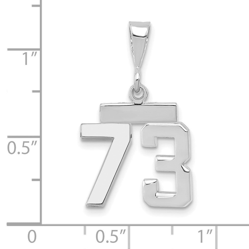 FJC Finejewelers 14 kt White Gold Small Polished Number 73 Charm