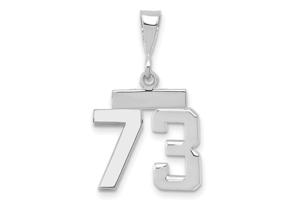 FJC Finejewelers 14 kt White Gold Small Polished Number 73 Charm
