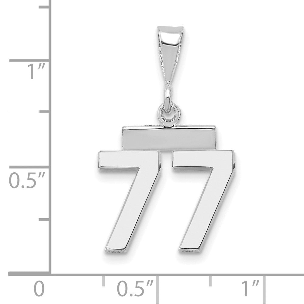 FJC Finejewelers 14 kt White Gold Small Polished Number 77 Charm