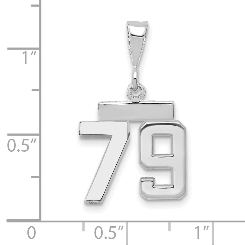 FJC Finejewelers 14 kt White Gold Small Polished Number 79 Charm