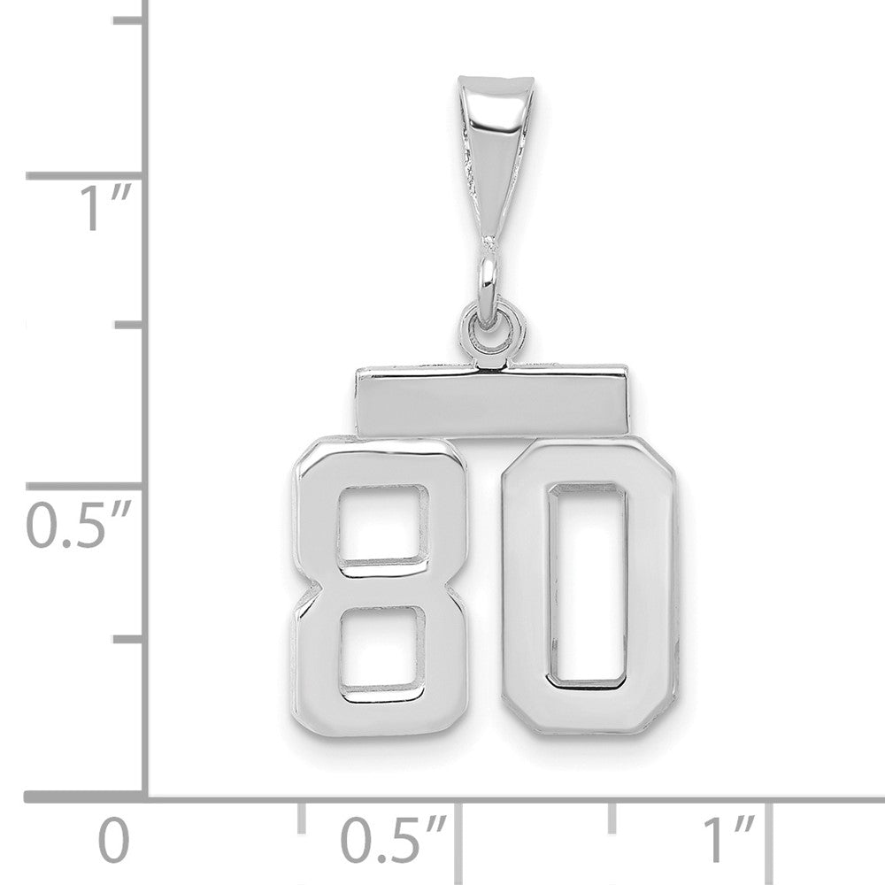 FJC Finejewelers 14 kt White Gold Small Polished Number 80 Charm