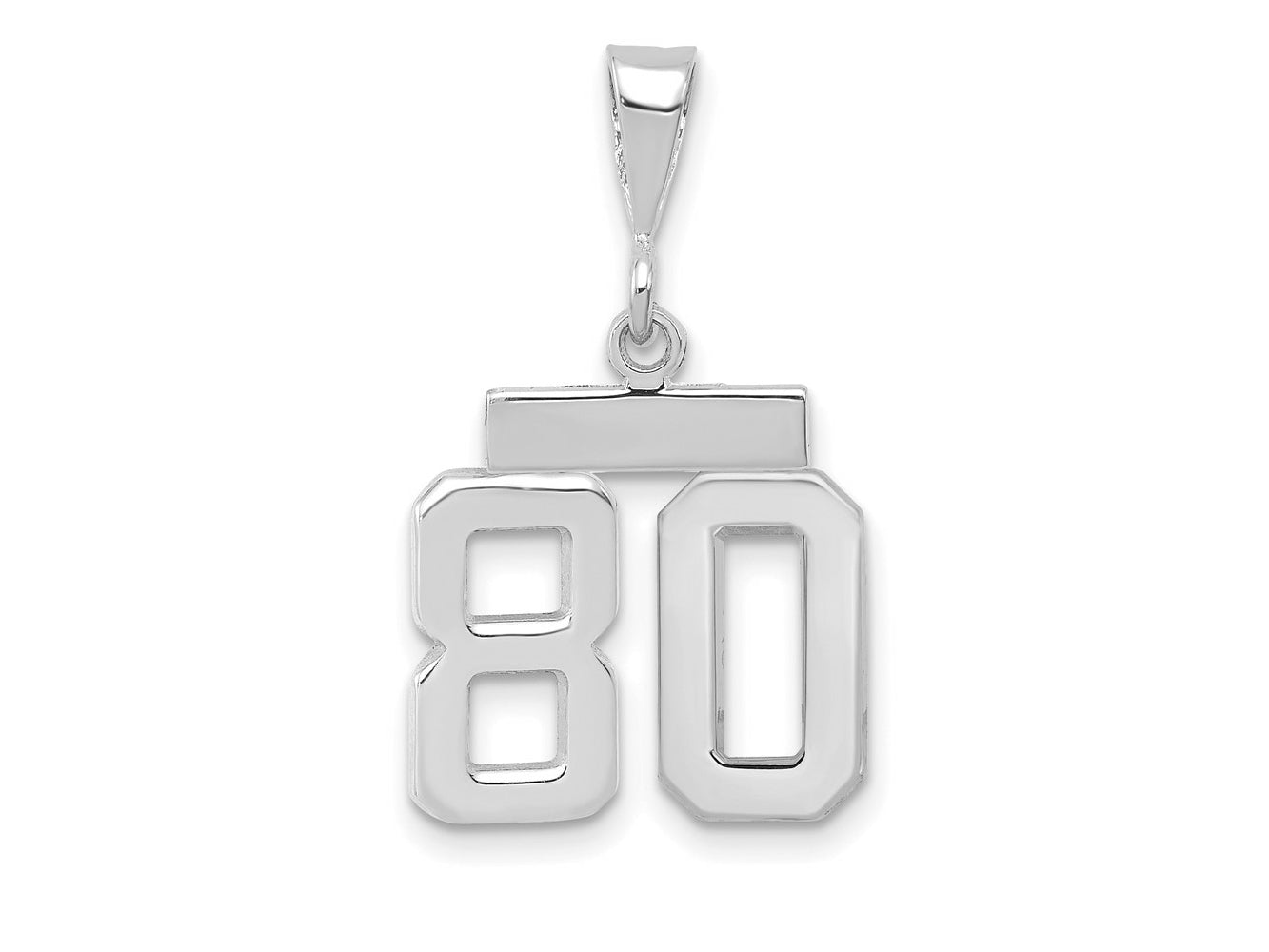 FJC Finejewelers 14 kt White Gold Small Polished Number 80 Charm