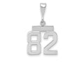 FJC Finejewelers 14 kt White Gold Small Polished Number 82 Charm
