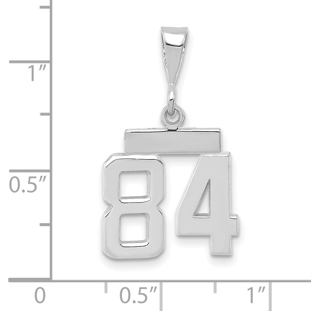 FJC Finejewelers 14 kt White Gold Small Polished Number 84 Charm
