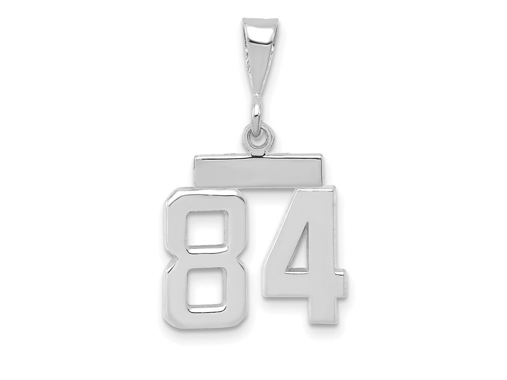 FJC Finejewelers 14 kt White Gold Small Polished Number 84 Charm