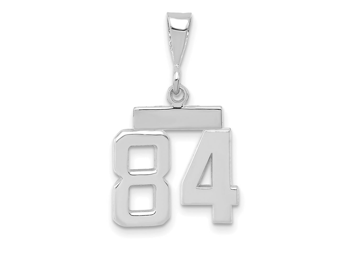 FJC Finejewelers 14 kt White Gold Small Polished Number 84 Charm