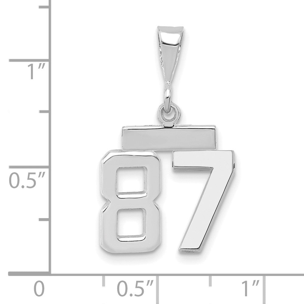 FJC Finejewelers 14 kt White Gold Small Polished Number 87 Charm
