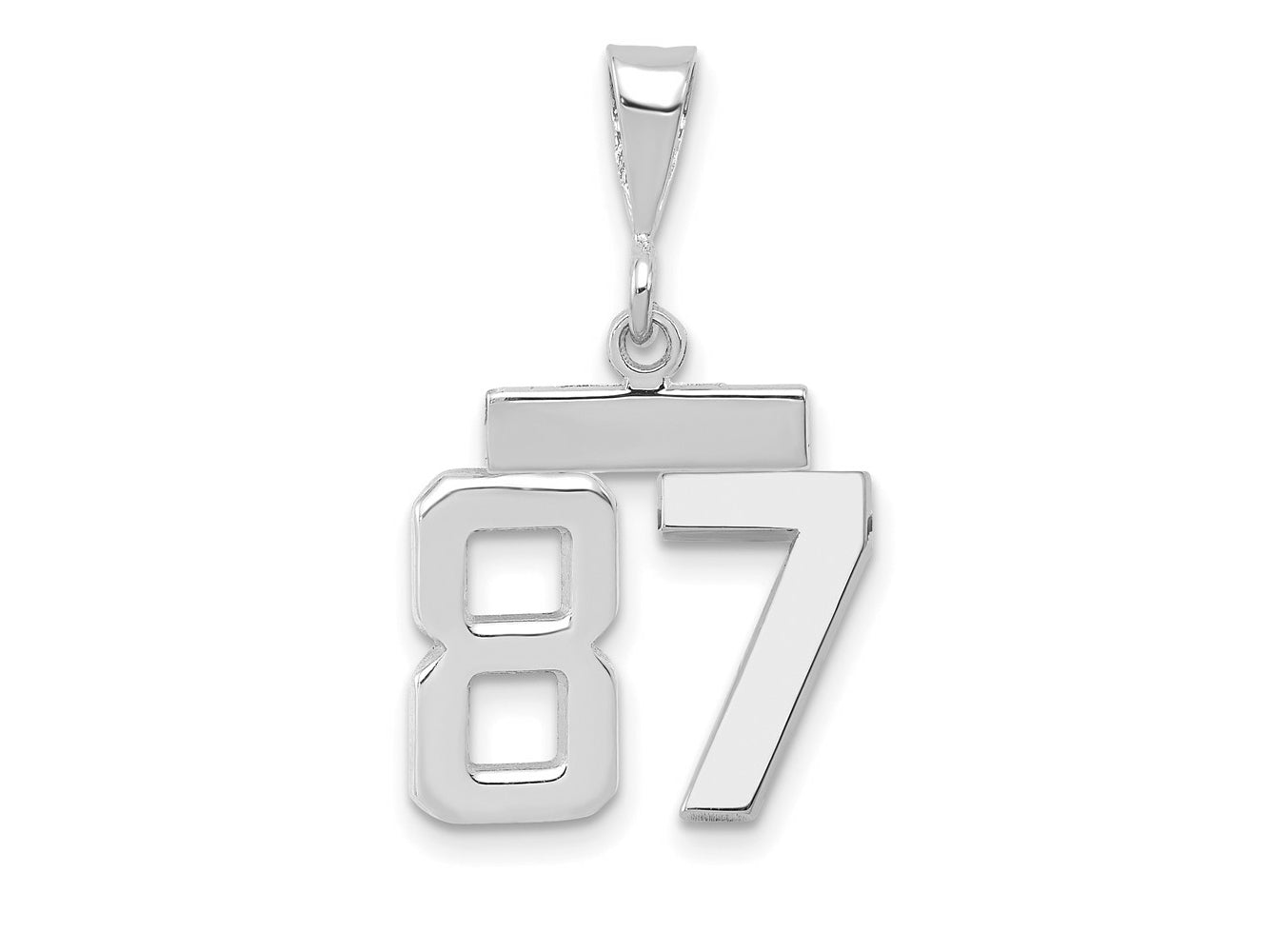 FJC Finejewelers 14 kt White Gold Small Polished Number 87 Charm