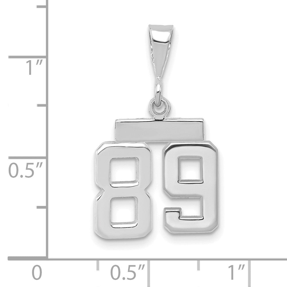 FJC Finejewelers 14 kt White Gold Small Polished Number 89 Charm