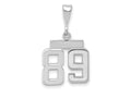 FJC Finejewelers 14 kt White Gold Small Polished Number 89 Charm