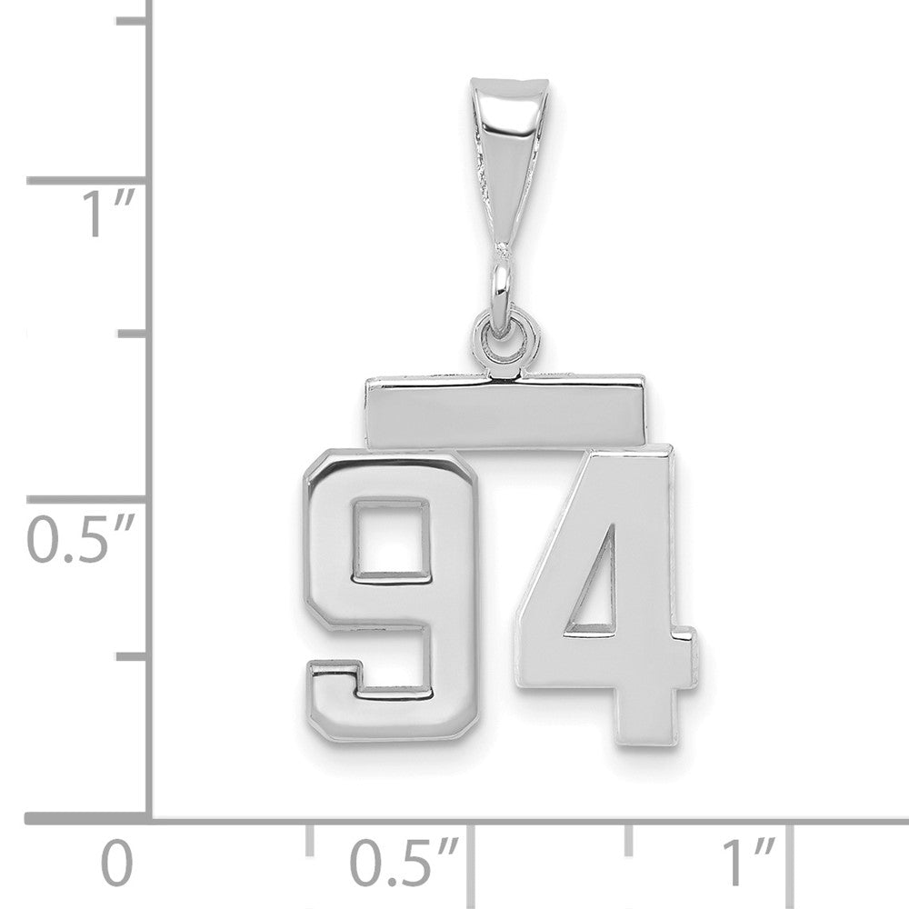 FJC Finejewelers 14 kt White Gold Small Polished Number 94 Charm