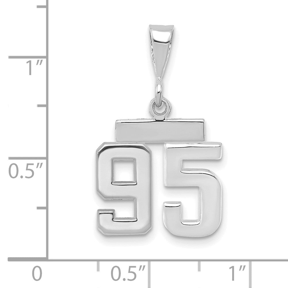 FJC Finejewelers 14 kt White Gold Small Polished Number 95 Charm