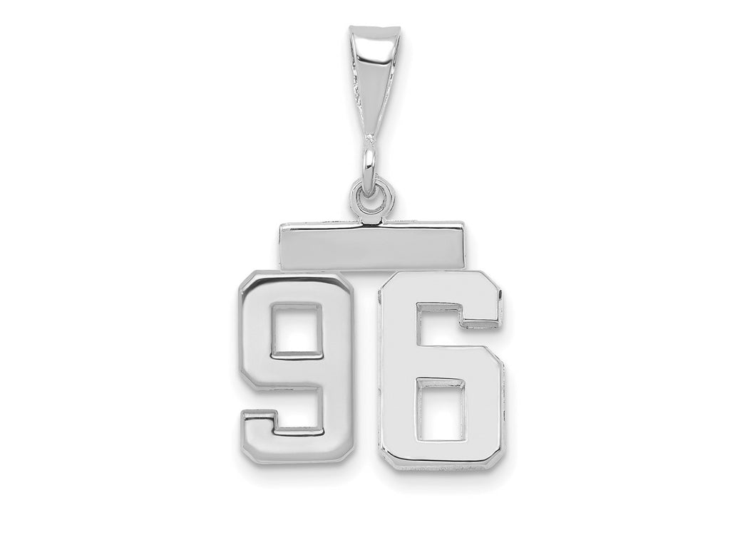 FJC Finejewelers 14 kt White Gold Small Polished Number 96 Charm