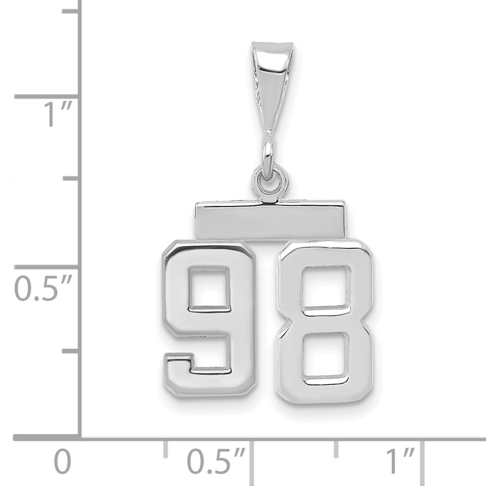 FJC Finejewelers 14 kt White Gold Small Polished Number 98 Charm