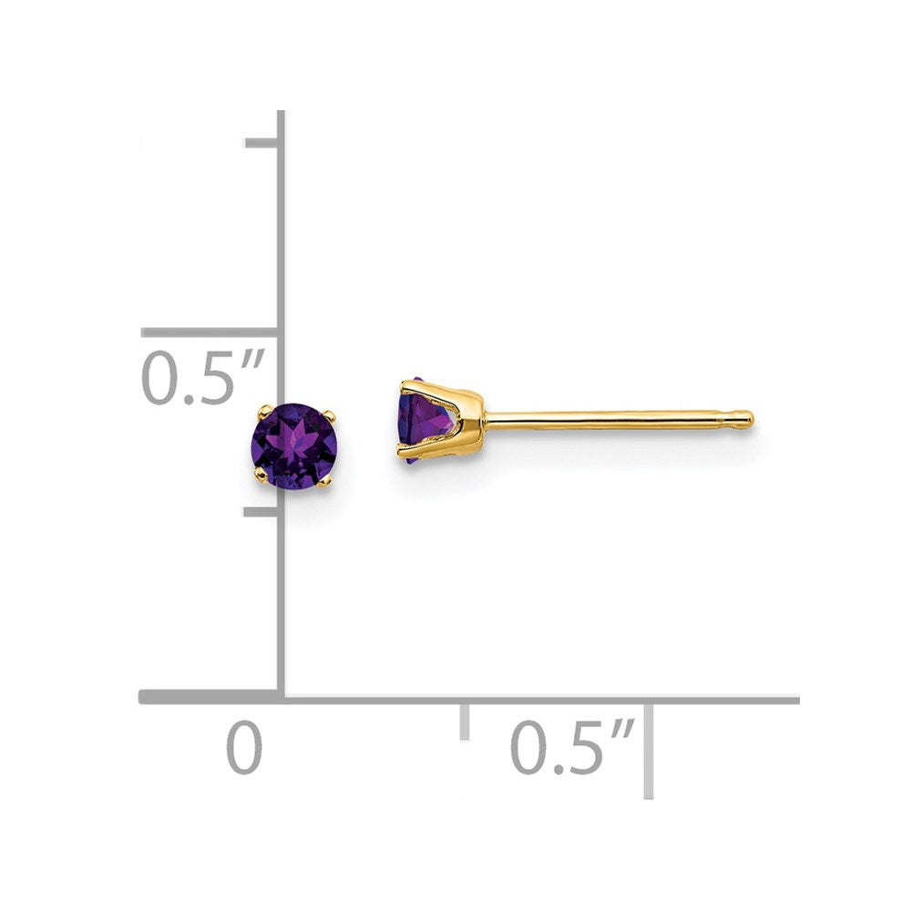 FJC Finejewelers 14 kt Yellow Gold Stud February/Amethyst Post Earrings 3 x 3 mm