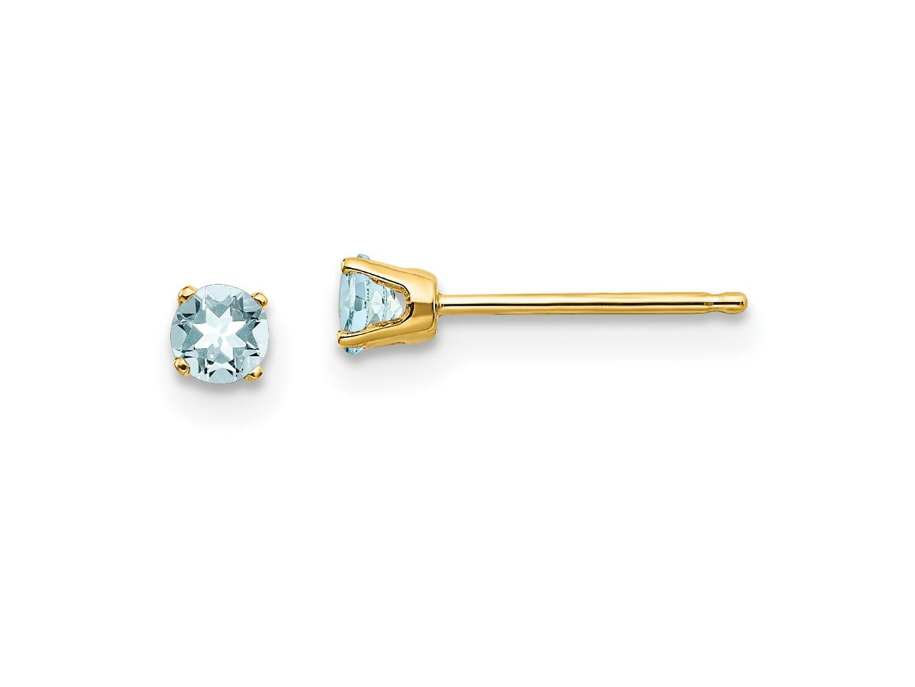 FJC Finejewelers 14 kt Yellow Gold Stud March/Aquamarine Post Earrings 3 x 3 mm