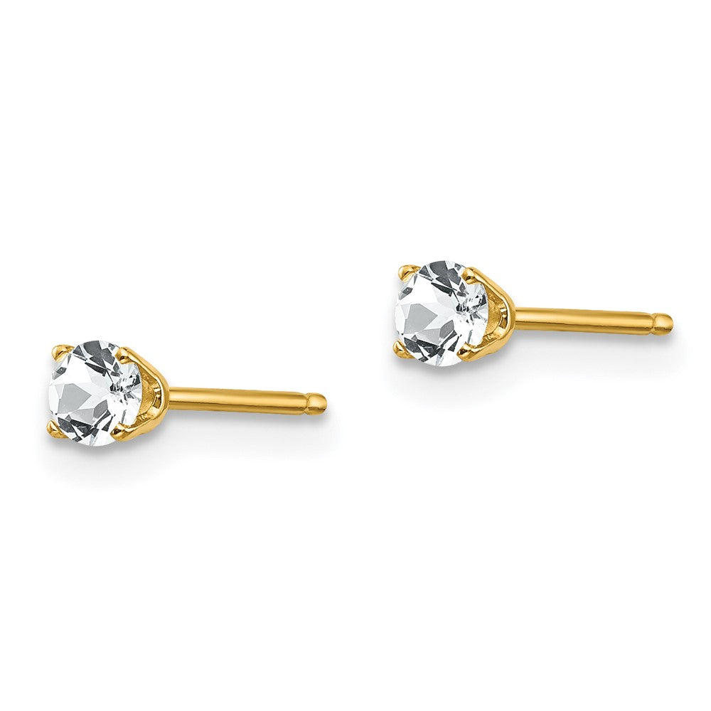 FJC Finejewelers 14 kt Yellow Gold Stud April/ White Topaz Post Earrings 3 x 3 mm