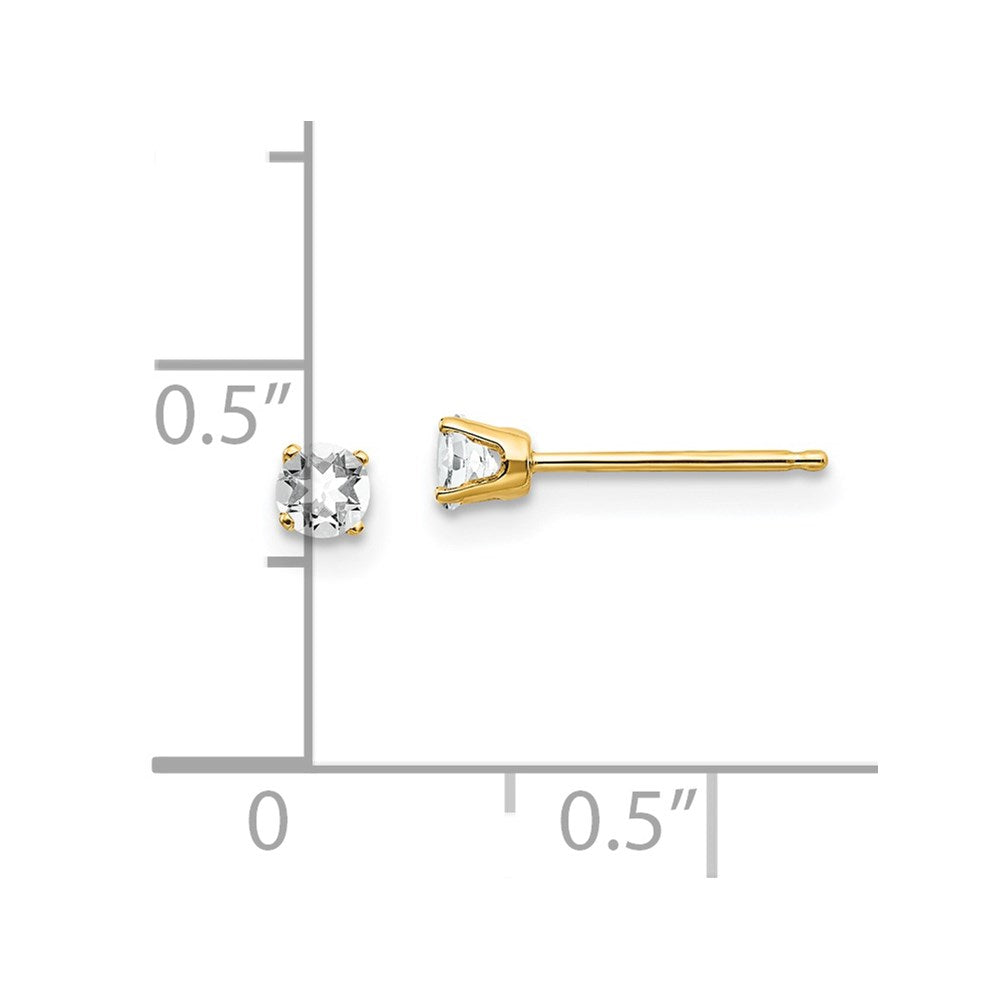 FJC Finejewelers 14 kt Yellow Gold Stud April/ White Topaz Post Earrings 3 x 3 mm