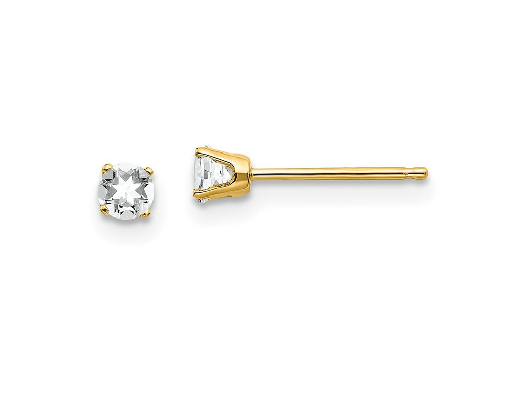 FJC Finejewelers 14 kt Yellow Gold Stud April/ White Topaz Post Earrings 3 x 3 mm