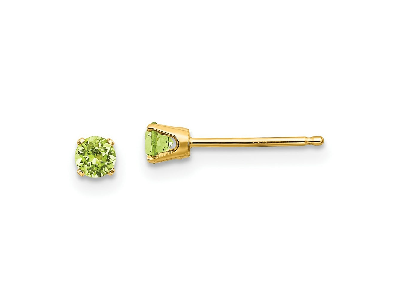 FJC Finejewelers 14 kt Yellow Gold Stud August/Peridot Post Earrings 3 x 3 mm