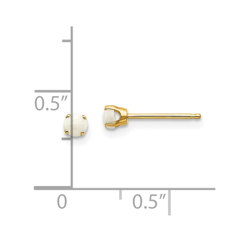 FJC Finejewelers 14 kt Yellow Gold Stud October/Opal Post Earrings 3 x 3 mm