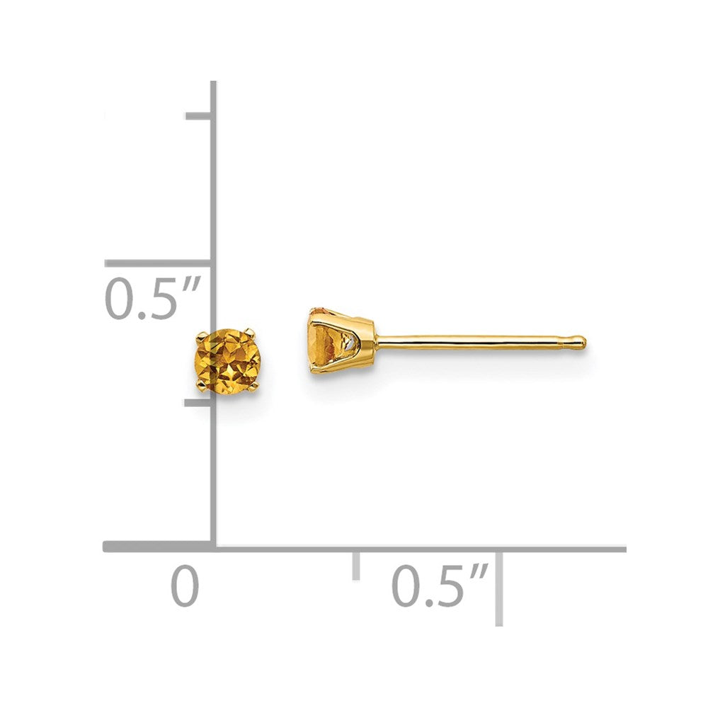 FJC Finejewelers 14 kt Yellow Gold Stud November/Citrine Post Earrings 3 x 3 mm