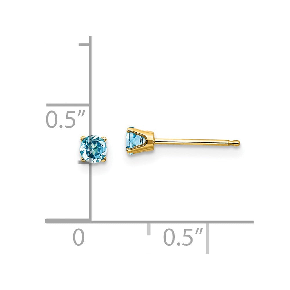FJC Finejewelers 14 kt Yellow Gold Stud December/Blue Topaz Post Earrings 3 x 3 mm