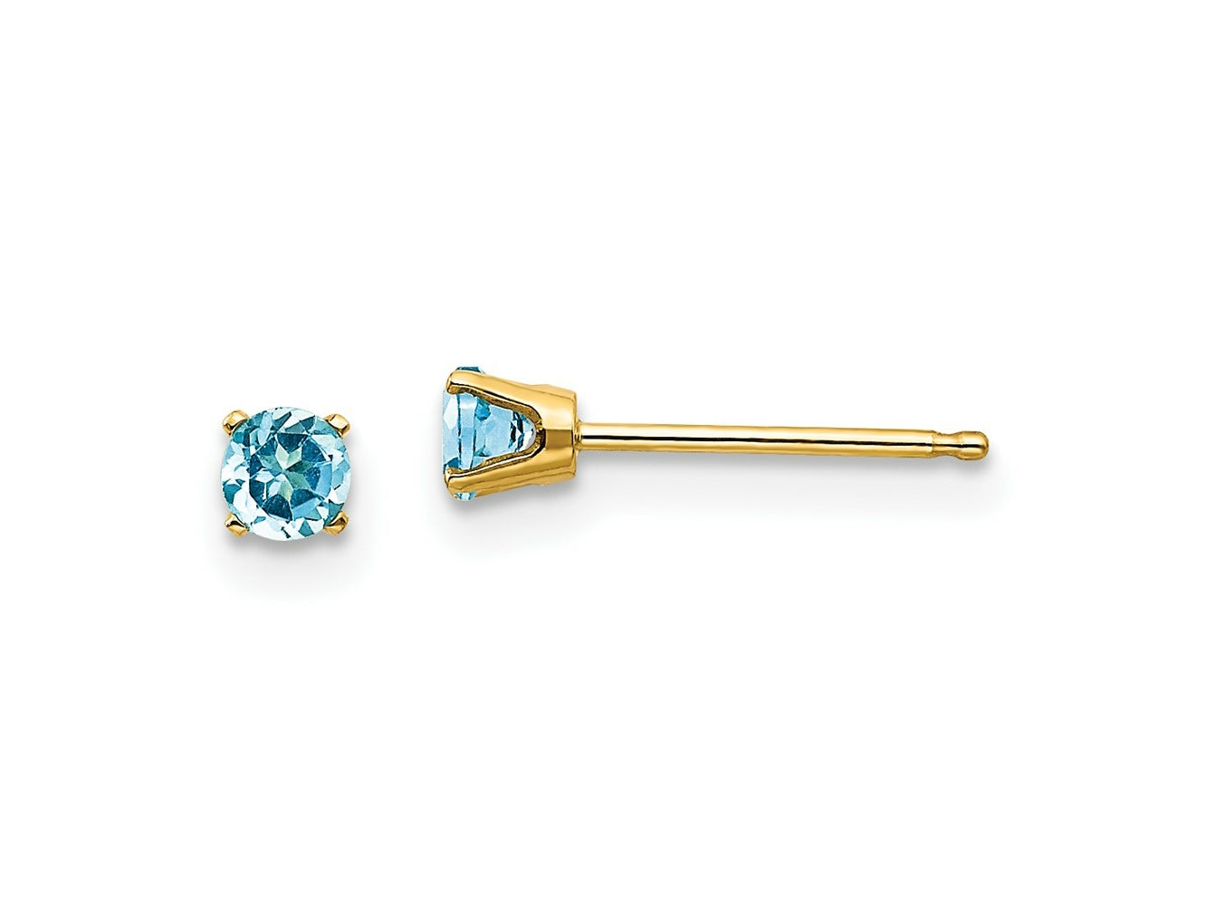 FJC Finejewelers 14 kt Yellow Gold Stud December/Blue Topaz Post Earrings 3 x 3 mm