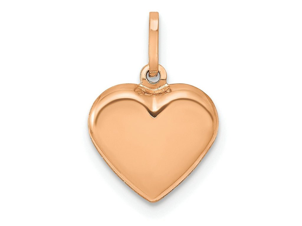 FJC Finejewelers 14 kt Rose Gold Themed Polished 3-D Heart Charm 15 mm x 10 mm