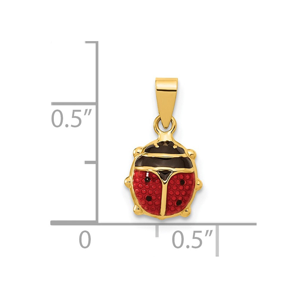 FJC Finejewelers 14 kt Yellow Gold Polished Red and Black Enamel Ladybug Charm 10 x 8 mm