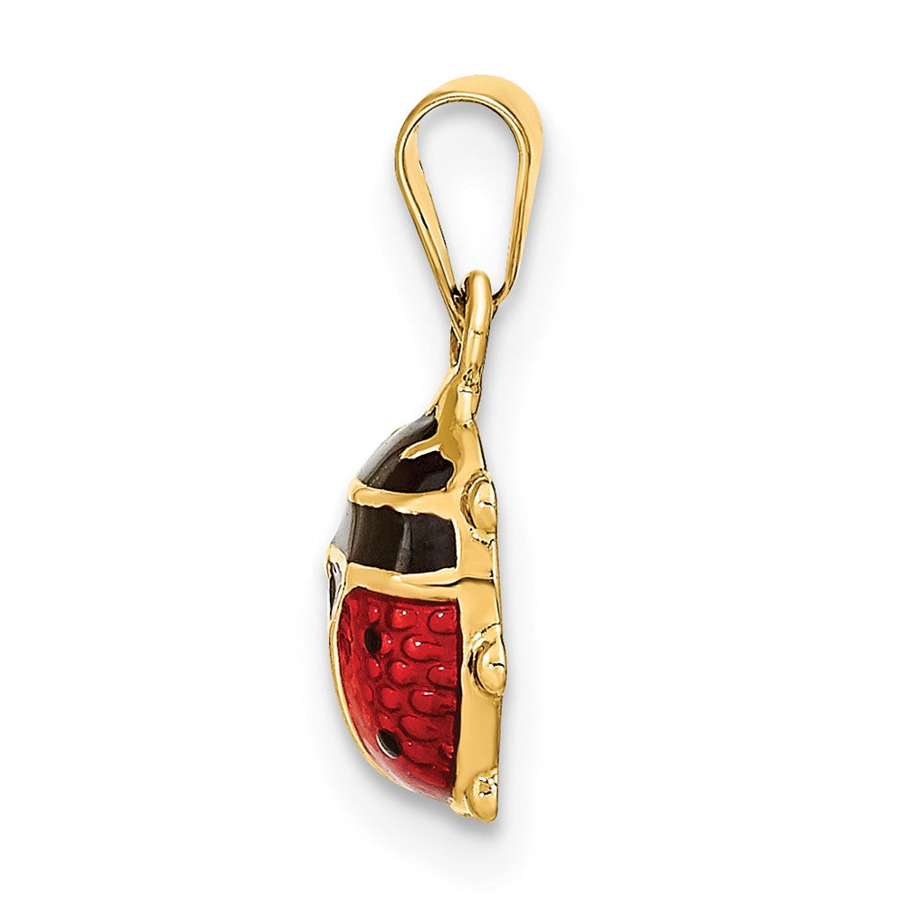 FJC Finejewelers 14 kt Yellow Gold Polished Red and Black Enamel Ladybug Charm 10 x 8 mm
