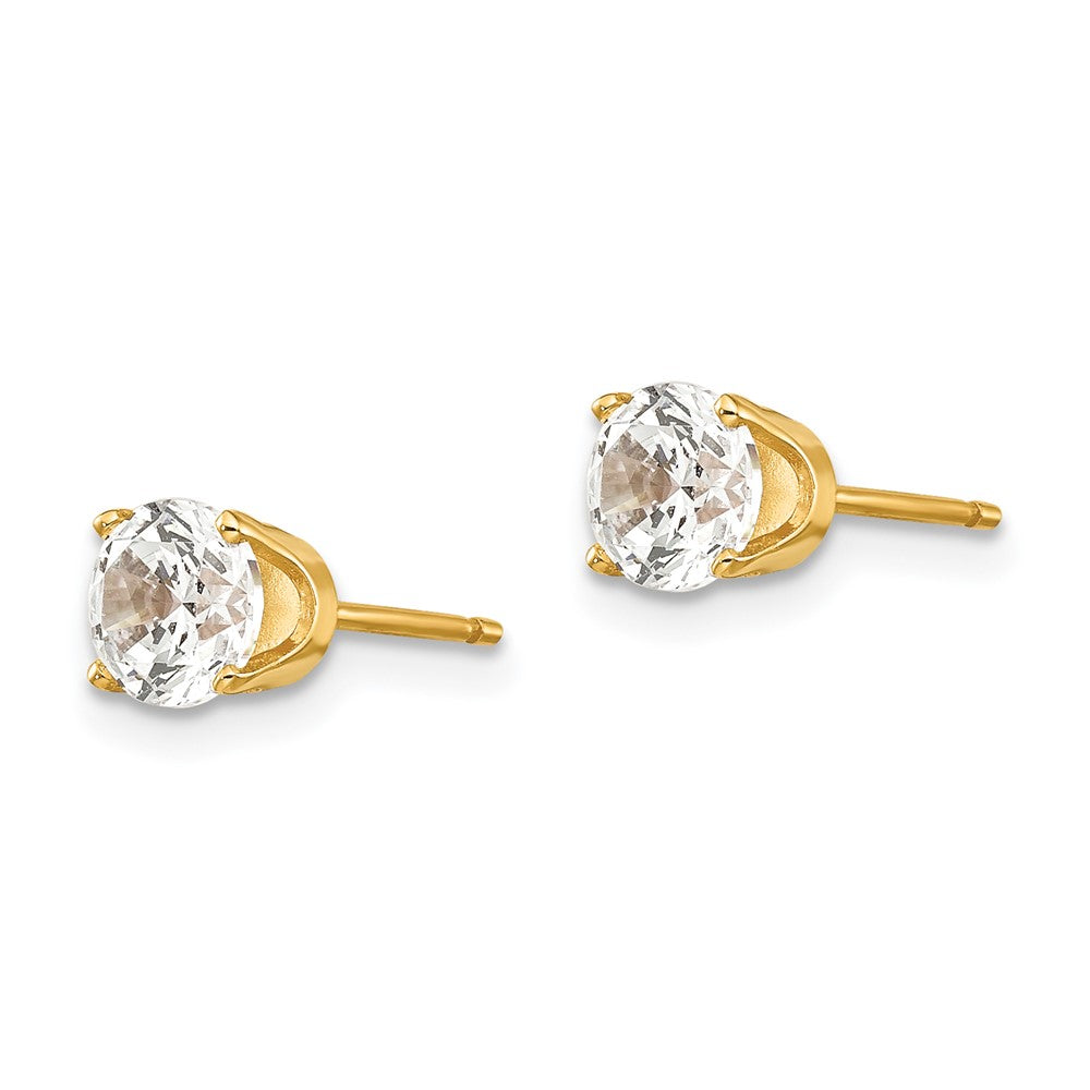 FJC Finejewelers 14 kt Yellow Gold Stud 5mm CZ stud earrings 6 mm x 6 mm