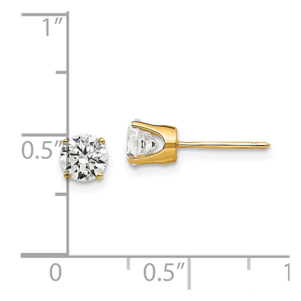 FJC Finejewelers 14 kt Yellow Gold Stud 5mm CZ stud earrings 6 mm x 6 mm