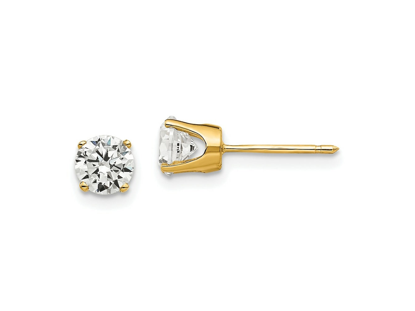 FJC Finejewelers 14 kt Yellow Gold Stud 5mm CZ stud earrings 6 mm x 6 mm