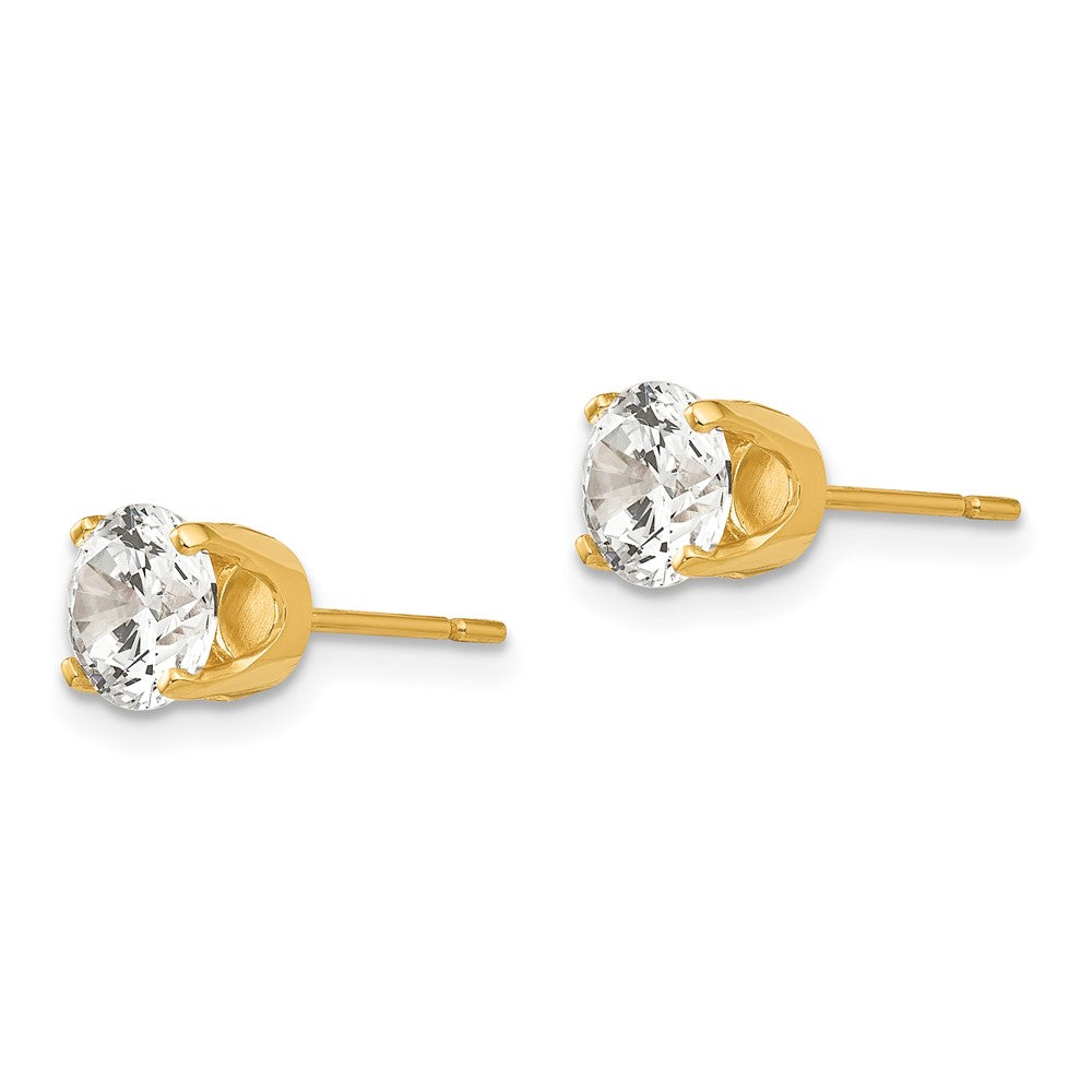 FJC Finejewelers 14 kt Yellow Gold Stud 5.75mm CZ stud earrings 7 mm x 7 mm