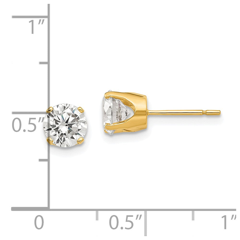 FJC Finejewelers 14 kt Yellow Gold Stud 5.75mm CZ stud earrings 7 mm x 7 mm