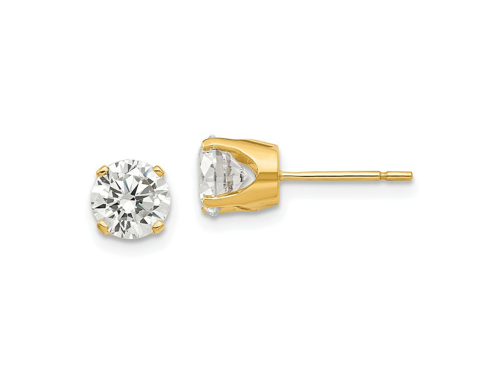 FJC Finejewelers 14 kt Yellow Gold Stud 5.75mm CZ stud earrings 7 mm x 7 mm