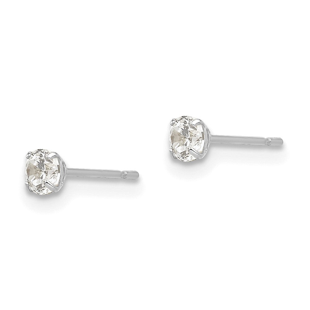 FJC Finejewelers 14 kt White Gold Stud 3mm Round CZ Post Earrings mm x mm