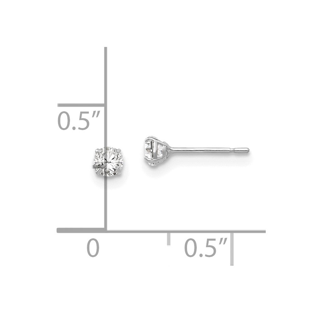 FJC Finejewelers 14 kt White Gold Stud 3mm Round CZ Post Earrings mm x mm