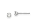FJC Finejewelers 14 kt White Gold Stud 3mm Round CZ Post Earrings mm x mm