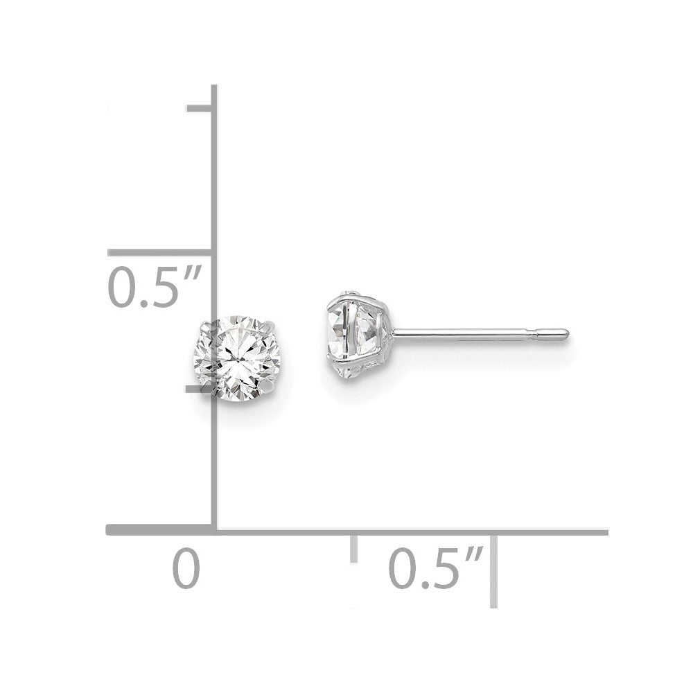 FJC Finejewelers 14 kt White Gold Stud 4mm Round CZ Post Earrings
