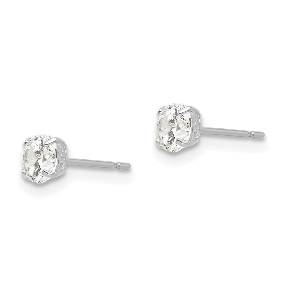 FJC Finejewelers 14 kt White Gold Stud 4mm Round CZ Post Earrings