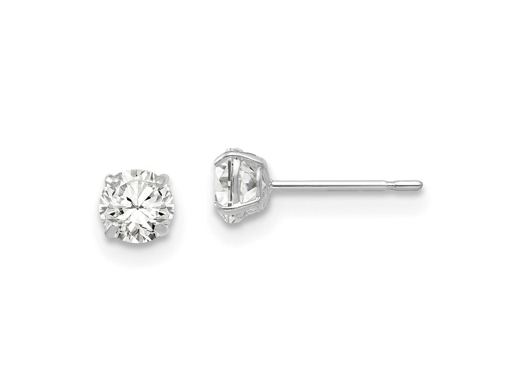FJC Finejewelers 14 kt White Gold Stud 4mm Round CZ Post Earrings