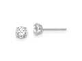FJC Finejewelers 14 kt White Gold Stud 4mm Round CZ Post Earrings