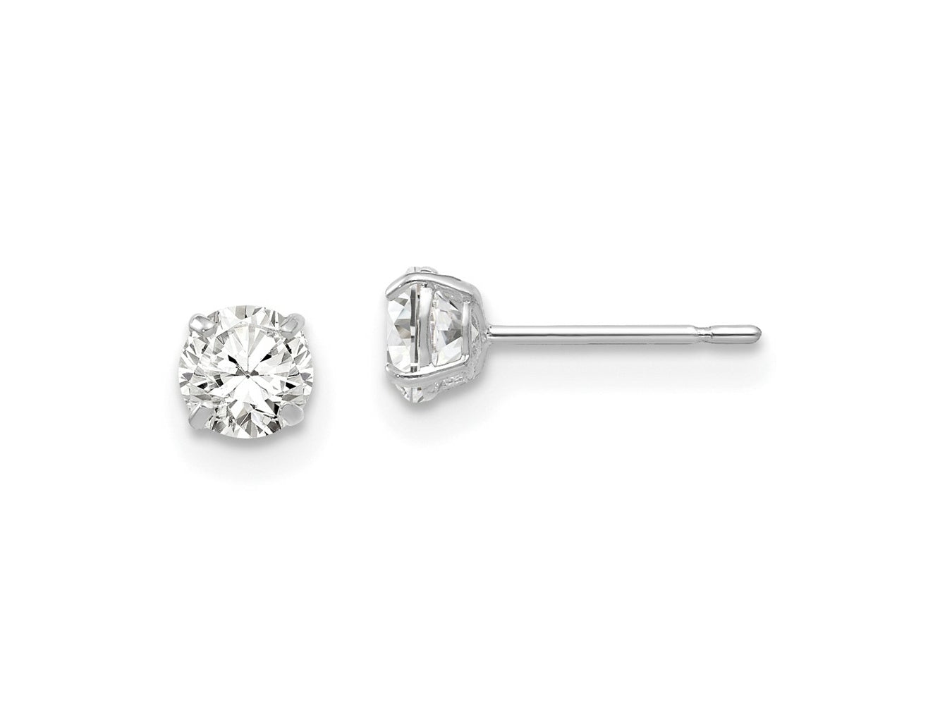 FJC Finejewelers 14 kt White Gold Stud 4mm Round CZ Post Earrings