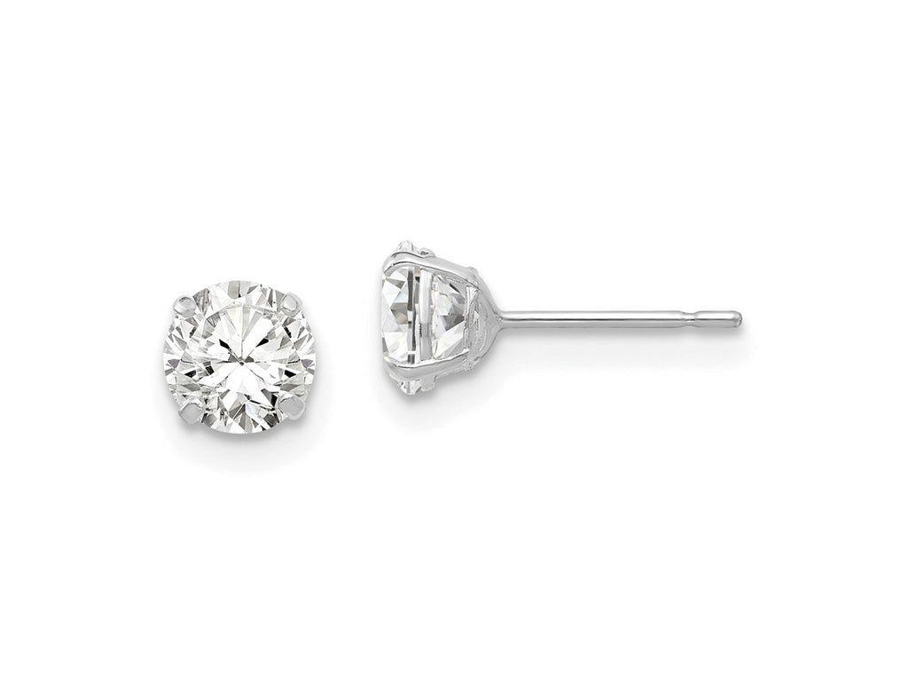 FJC Finejewelers 14 kt White Gold Stud 5mm Round CZ Post Earrings