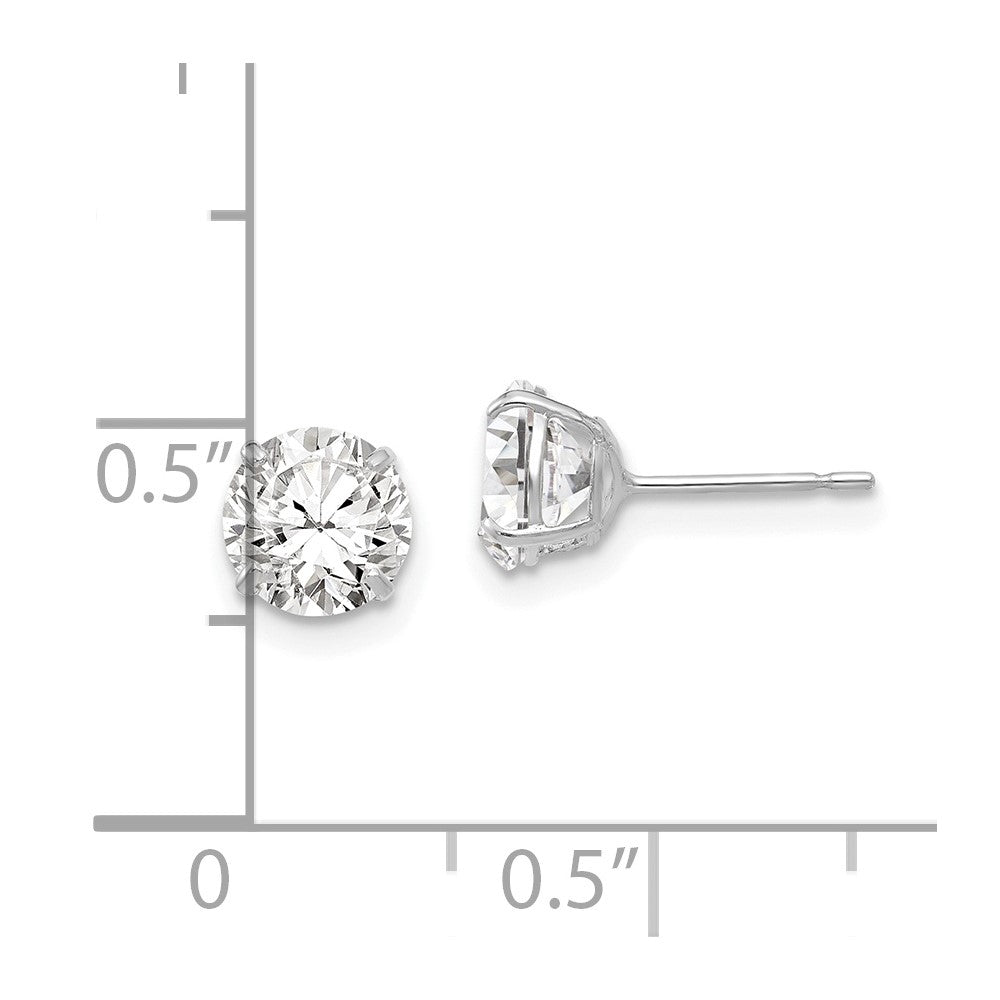 FJC Finejewelers 14 kt White Gold Stud 6mm Round CZ Post Earrings