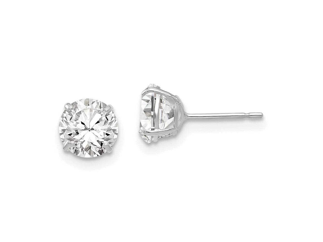 FJC Finejewelers 14 kt White Gold Stud 6mm Round CZ Post Earrings