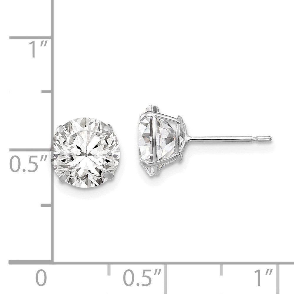 FJC Finejewelers 14 kt White Gold Stud 8mm Round CZ Post Earrings