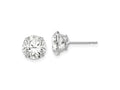 FJC Finejewelers 14 kt White Gold Stud 8mm Round CZ Post Earrings